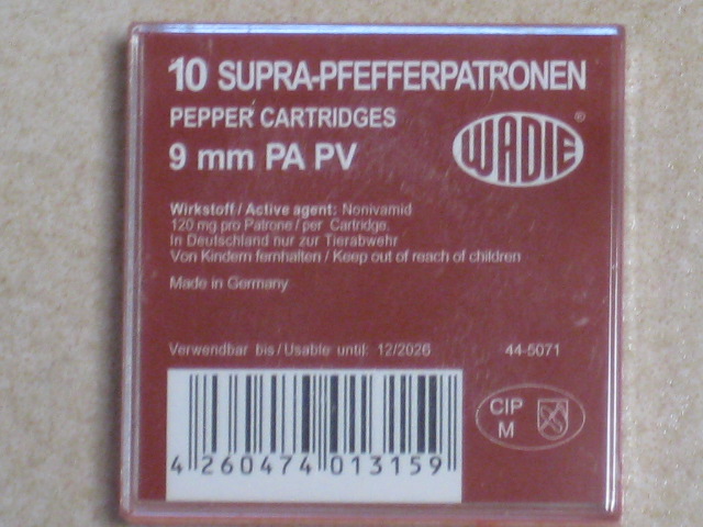 produkt_Supra-Pfeffer-Patronen 9mm P.A. 10 Stück